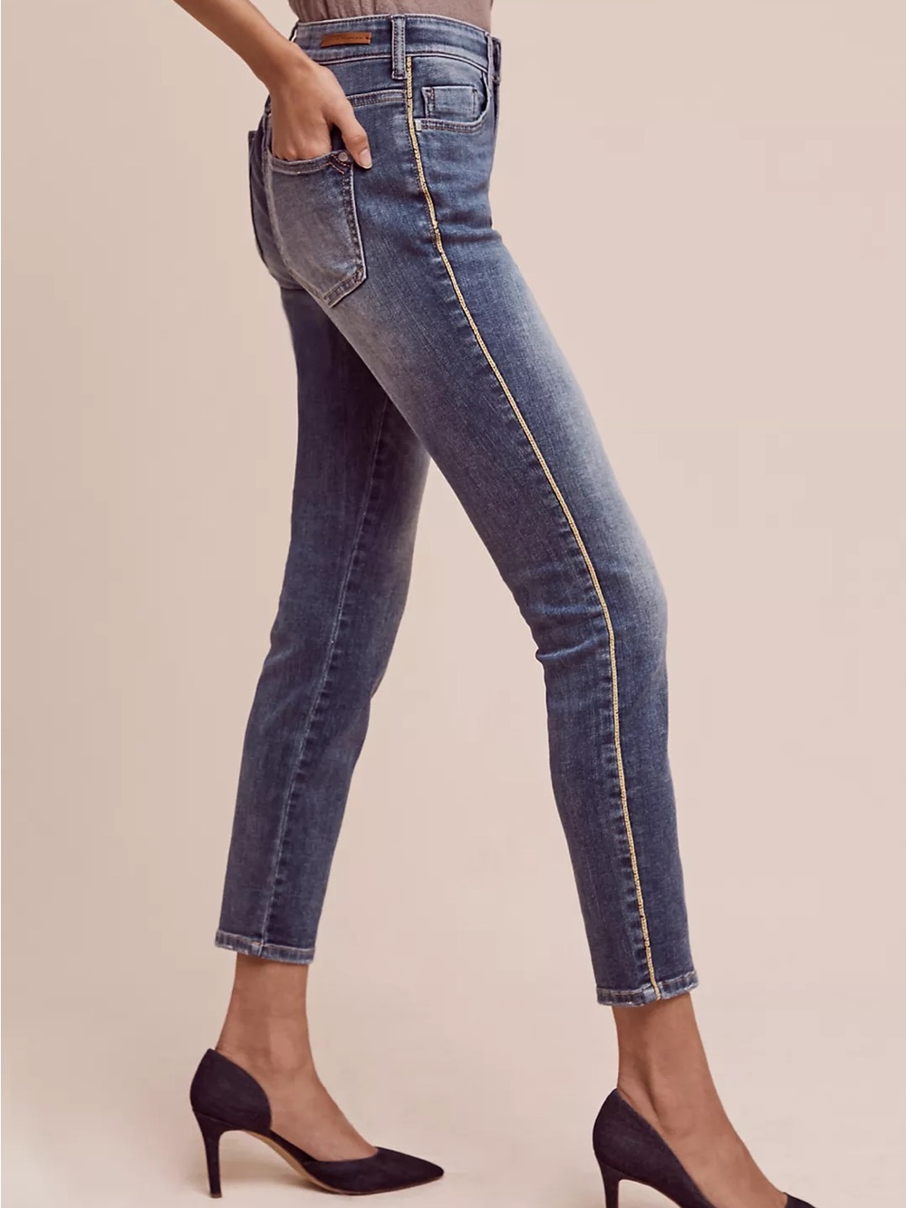 Pilcro and the Letterpress Script Jeans with Contrast Side Stripe Size 27